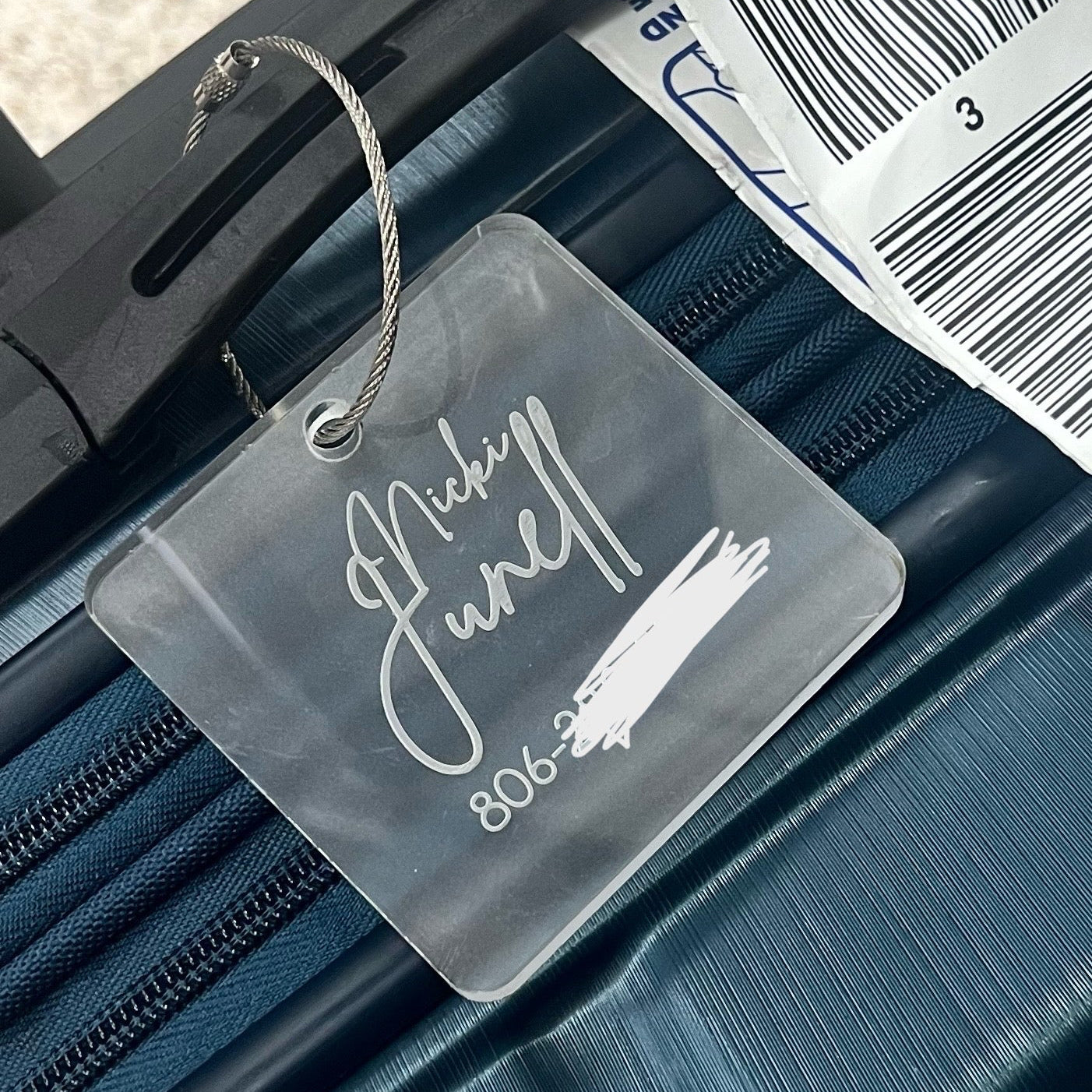 Clear Acrylic Luggage Tag