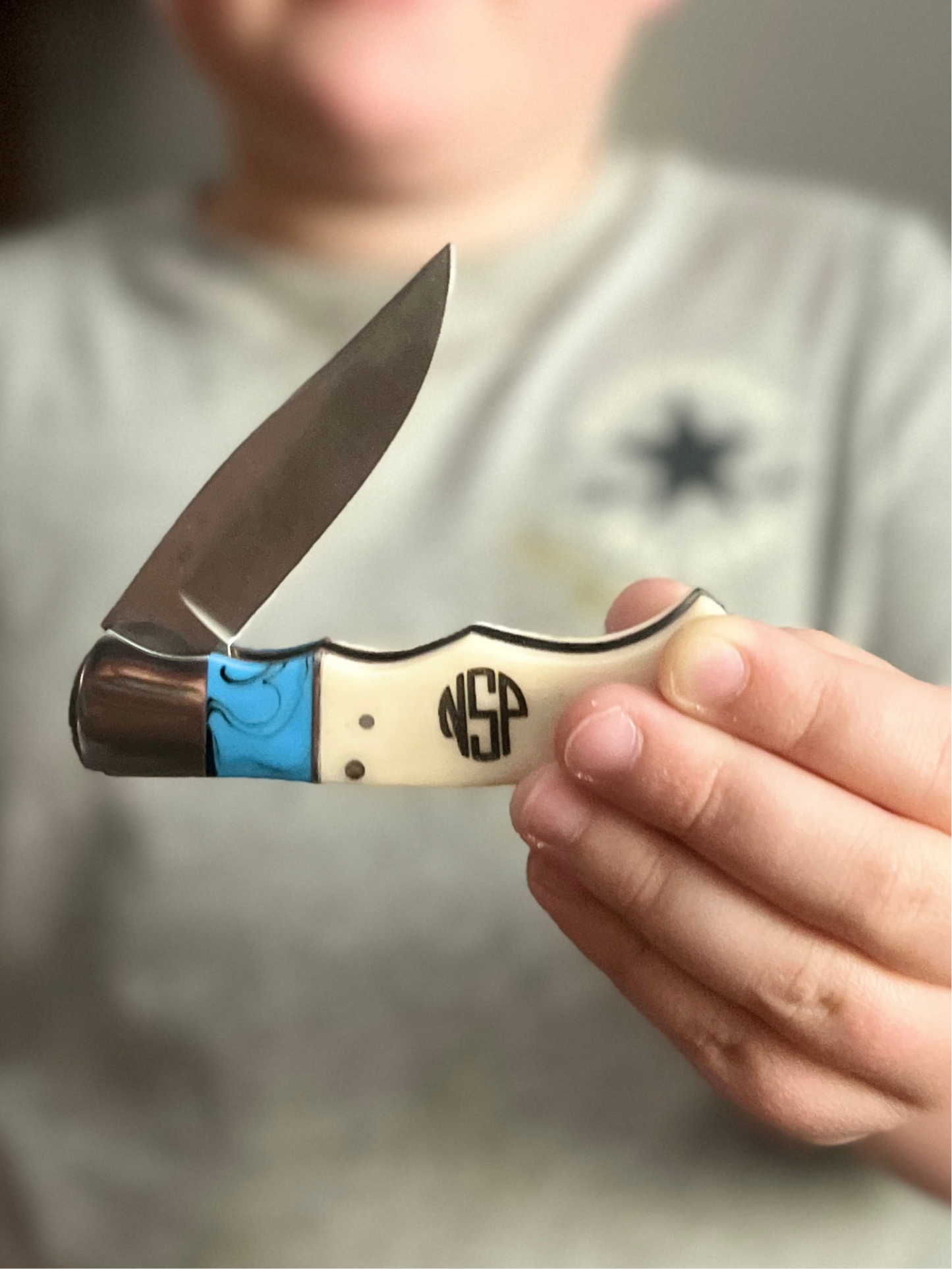 Bone and Turquoise Pocket Knife