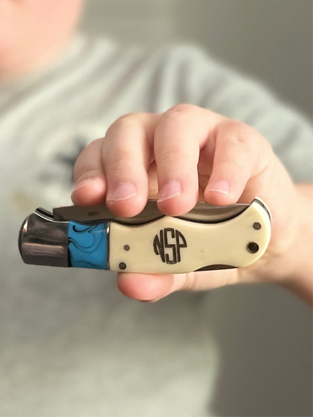 Bone and Turquoise Pocket Knife