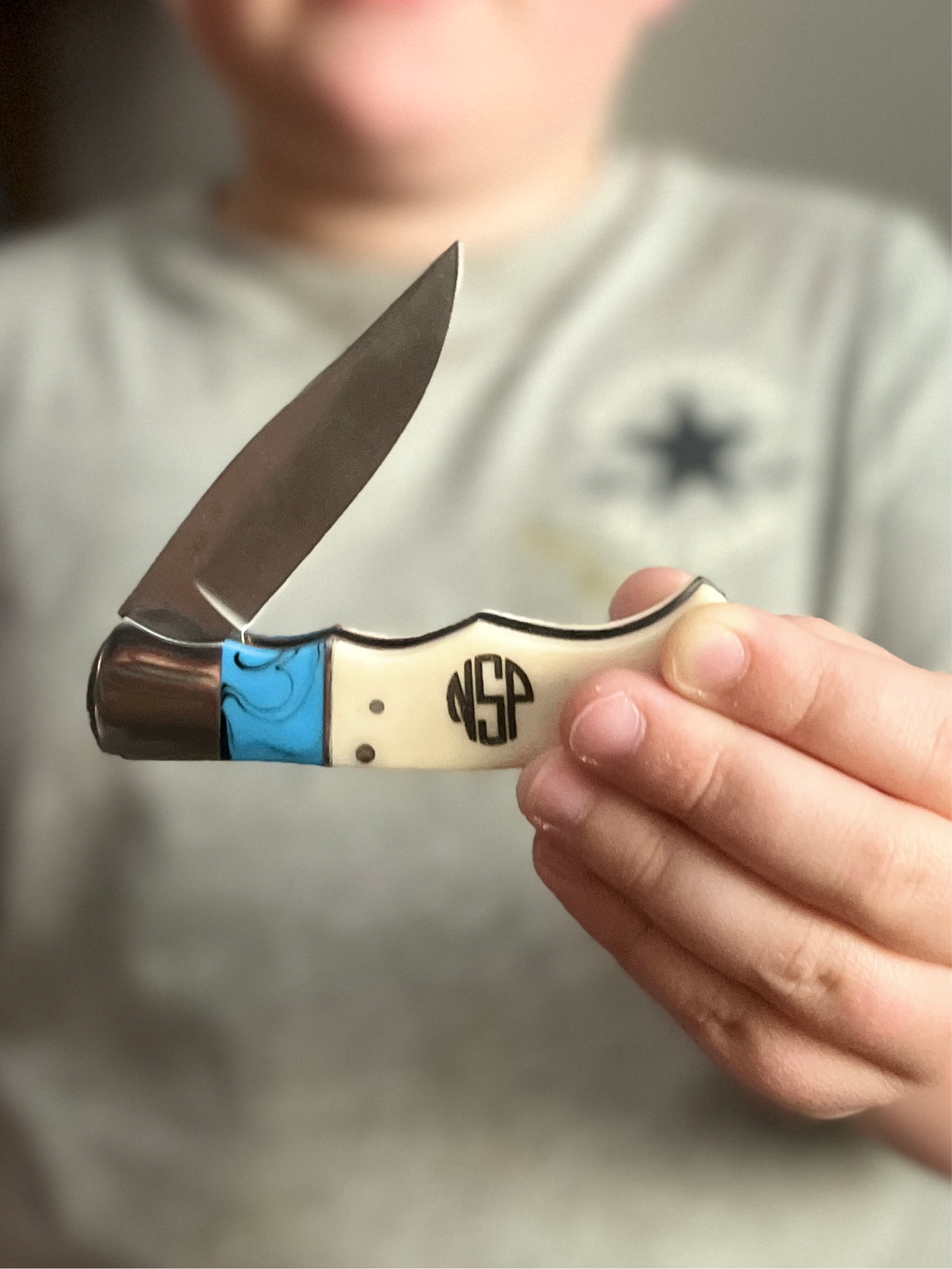 Bone and Turquoise Pocket Knife