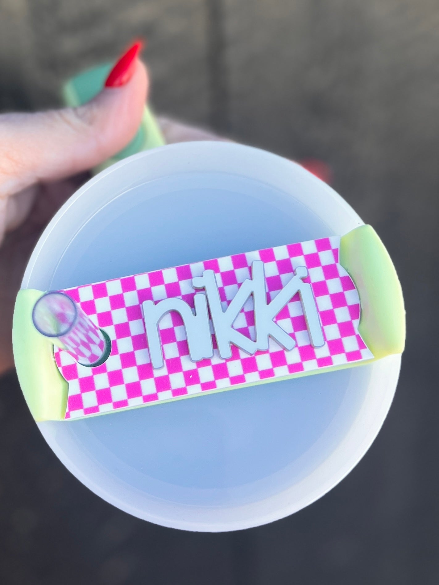 Barbie Finish Silver Metallic & Hot Pink Check