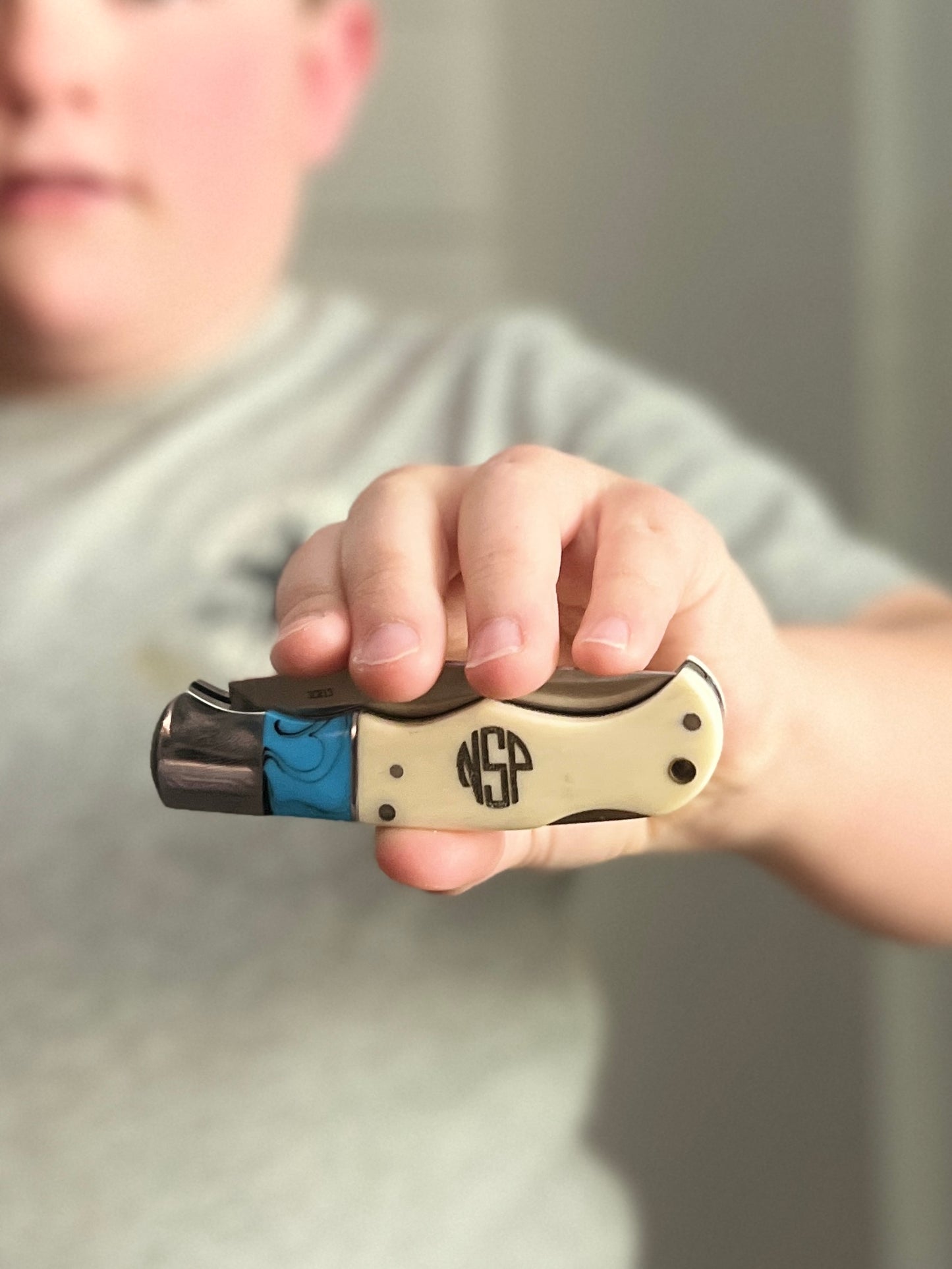 Bone and Turquoise Pocket Knife