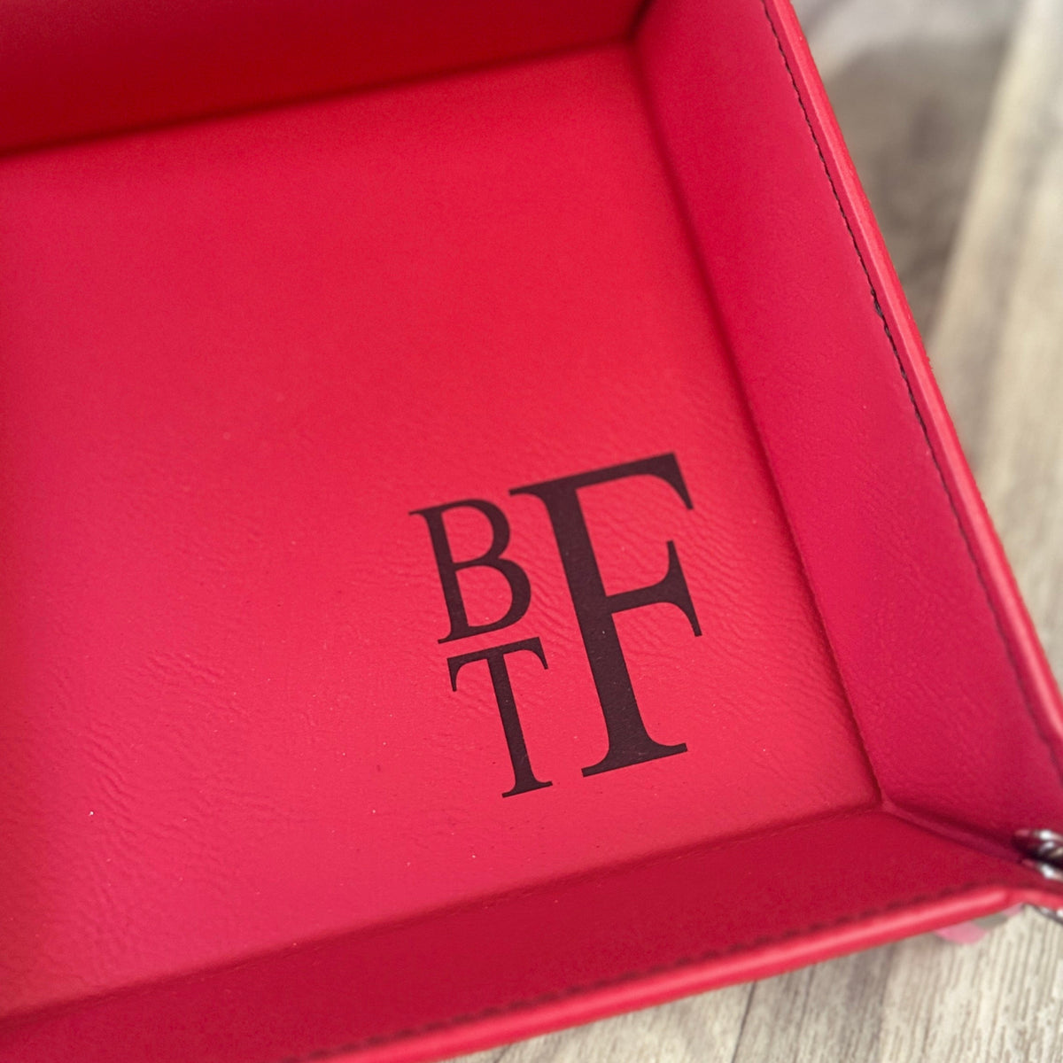 Personalized Football & Basketball Leatherette Valet Trays