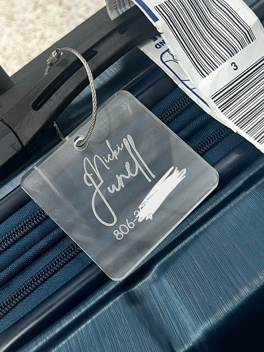 Clear Acrylic Luggage Tag