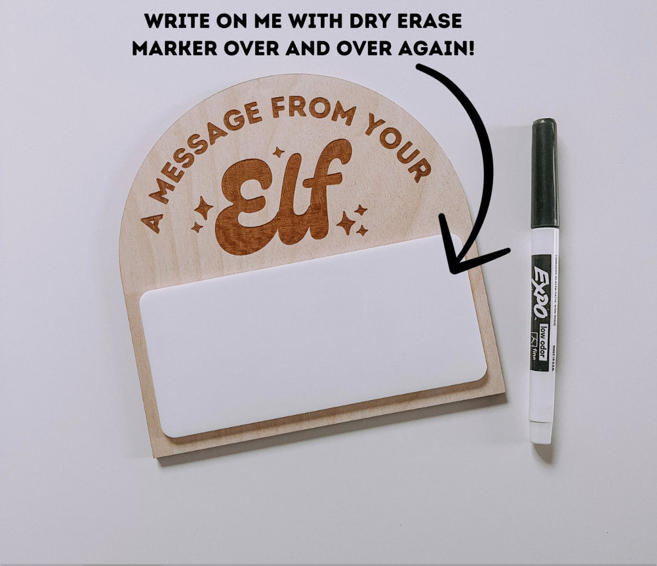 Elf Message Dry Erase Sign