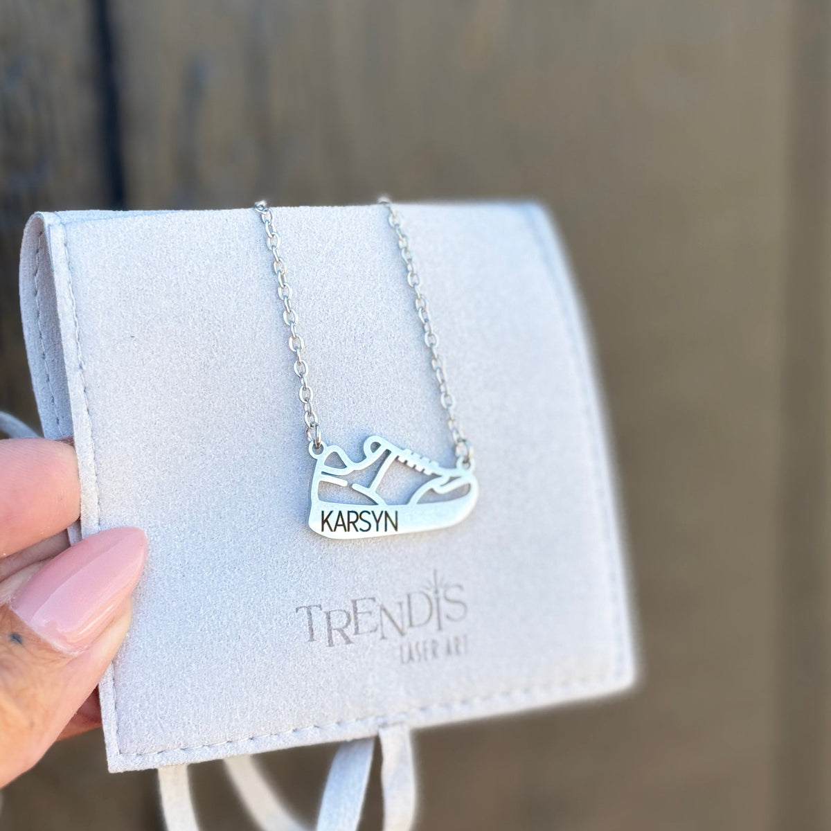 Personalized Running Shoe Name Necklace