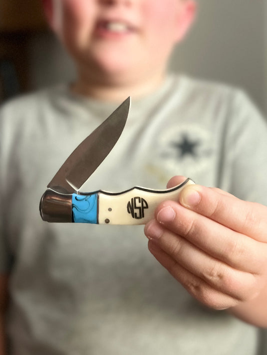 Bone and Turquoise Pocket Knife
