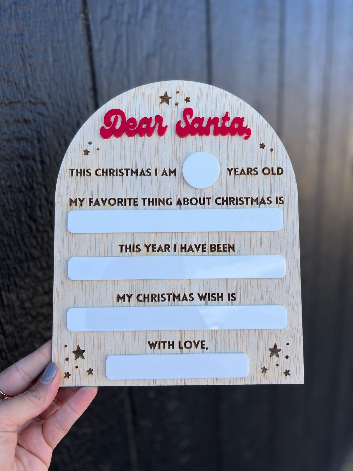 Dear Santa, Dry Erase Wish Board