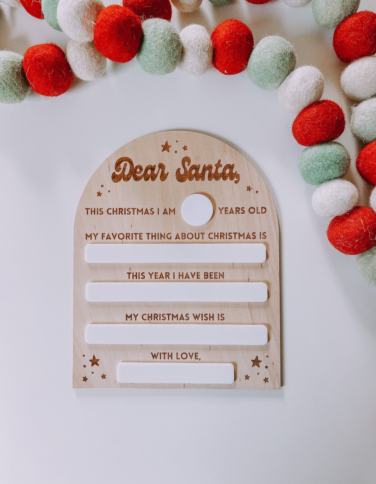 Dear Santa, Dry Erase Wish Board