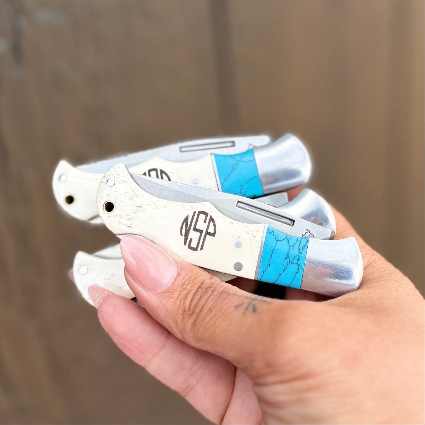 Bone and Turquoise Pocket Knife