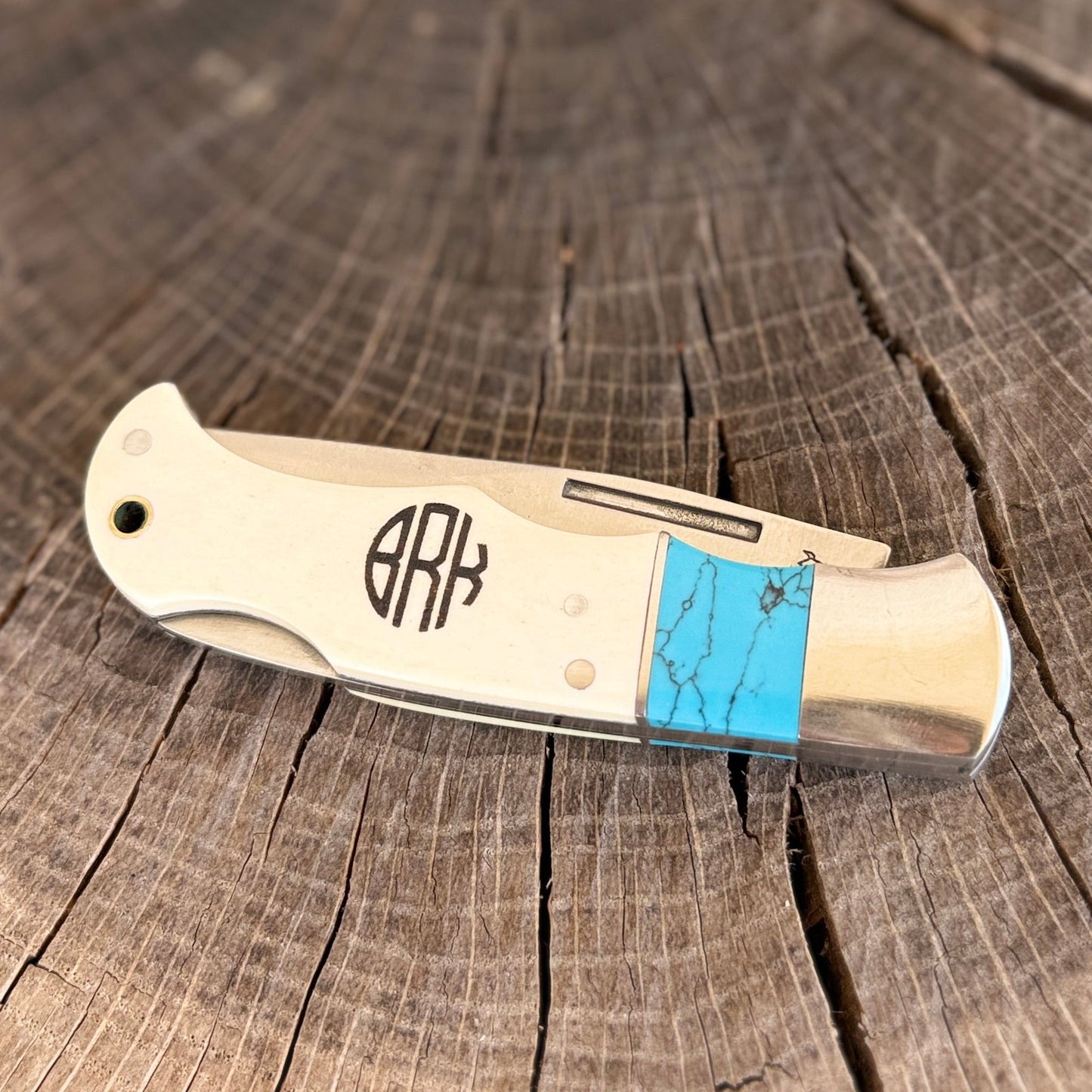 Bone and Turquoise Pocket Knife