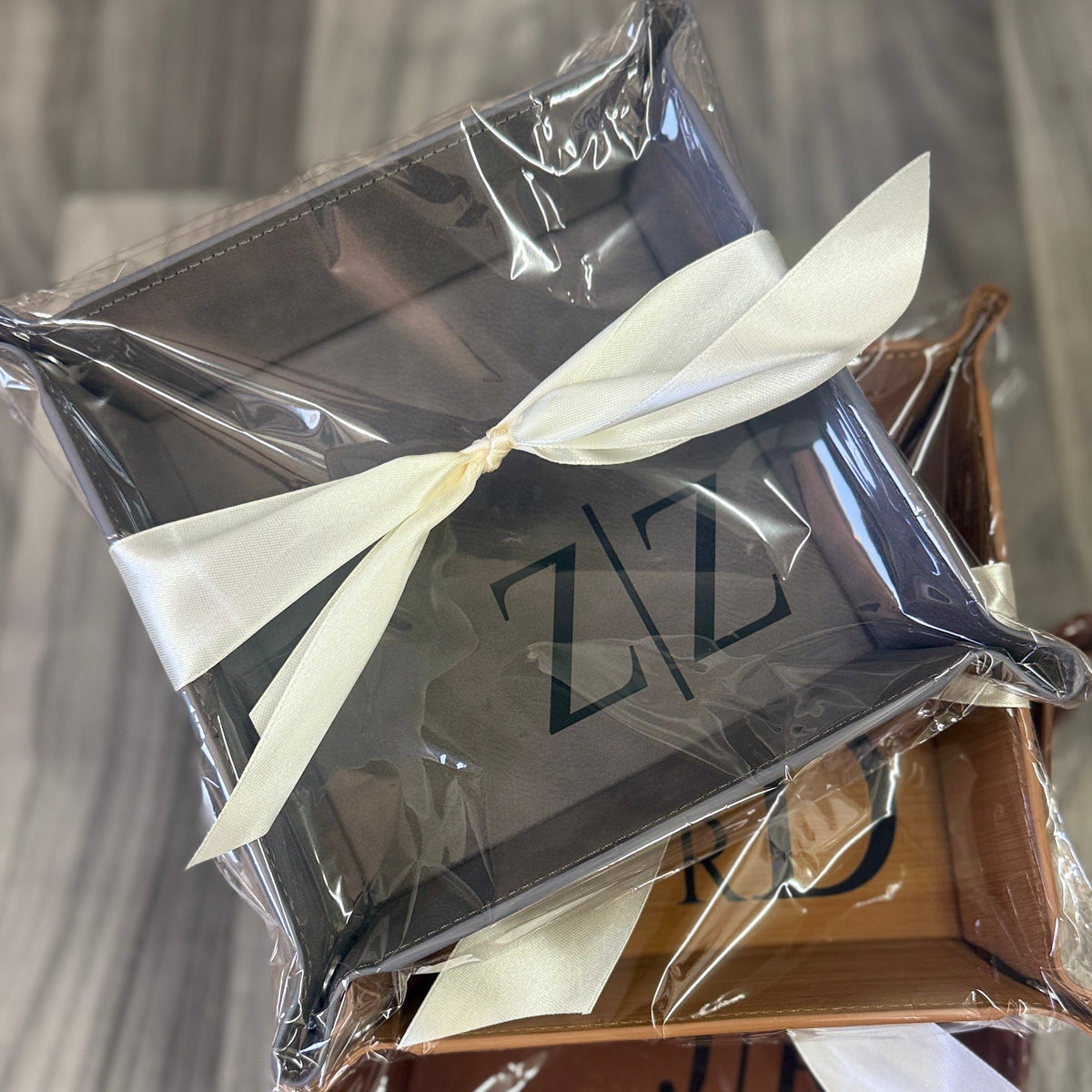 Personalized Football & Basketball Leatherette Valet Trays