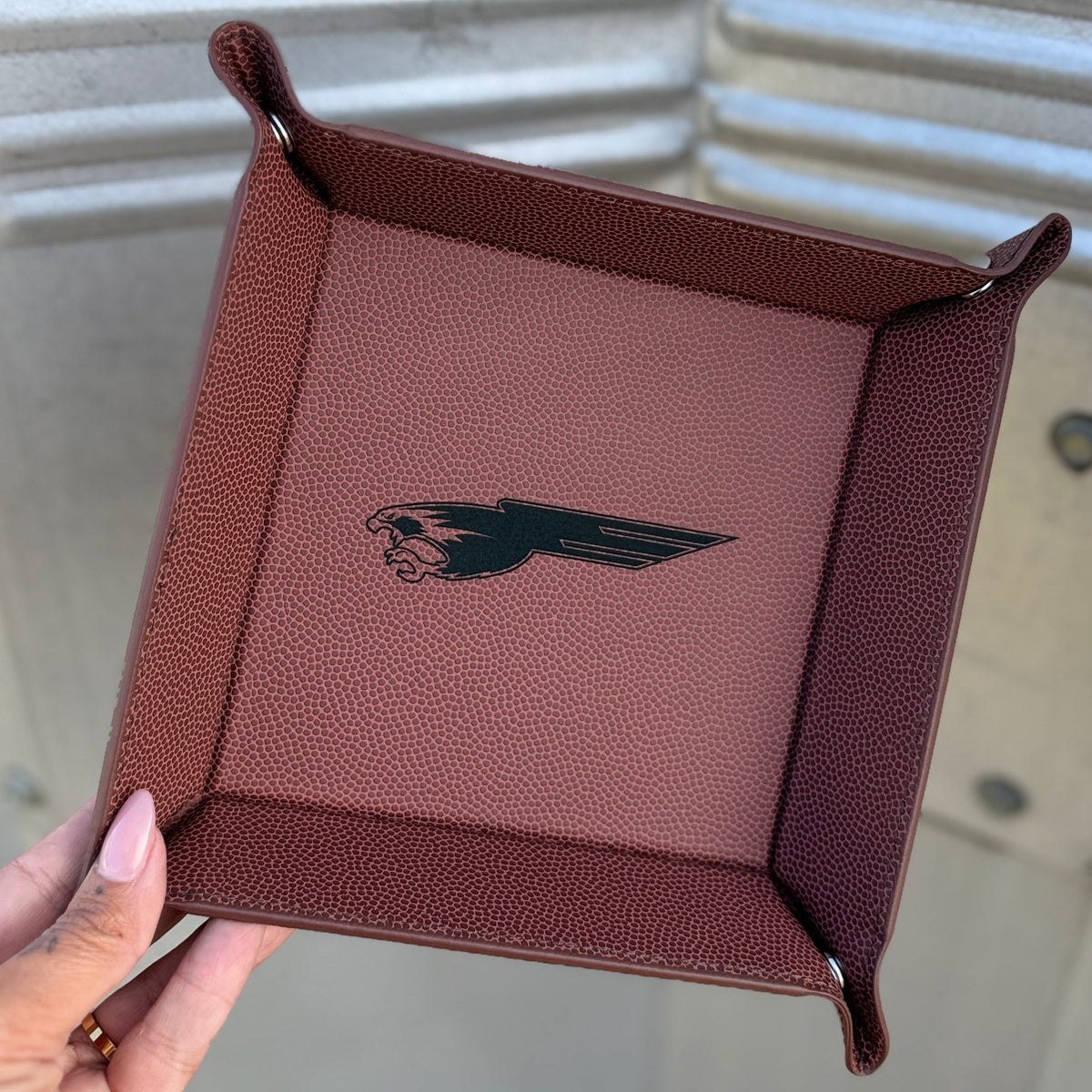 Personalized Football & Basketball Leatherette Valet Trays