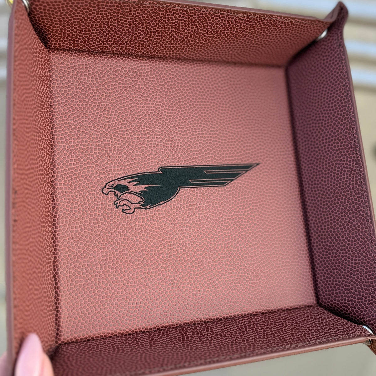 Personalized Football & Basketball Leatherette Valet Trays