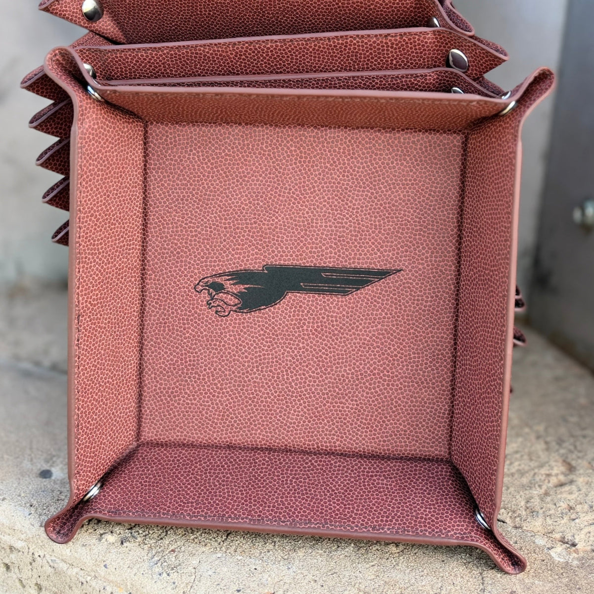 Personalized Football & Basketball Leatherette Valet Trays